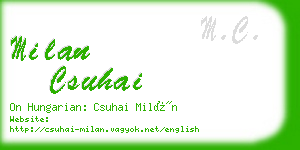 milan csuhai business card